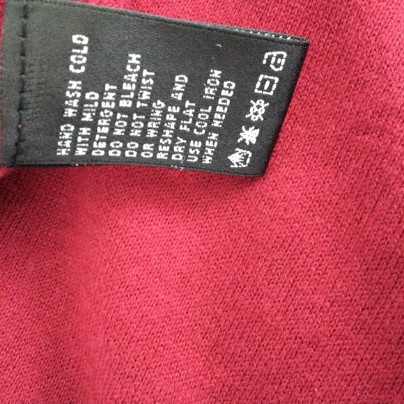 Burgundy cardigan with faux leather trim - Picture 11 of 11